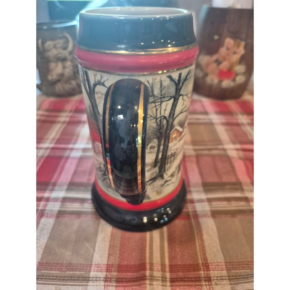 Vintage 1990 Budweiser Holiday Stein An American Tradition Clydesdales - Picture 6 of 11